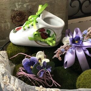 Repurposed Glass Baby Shoe
